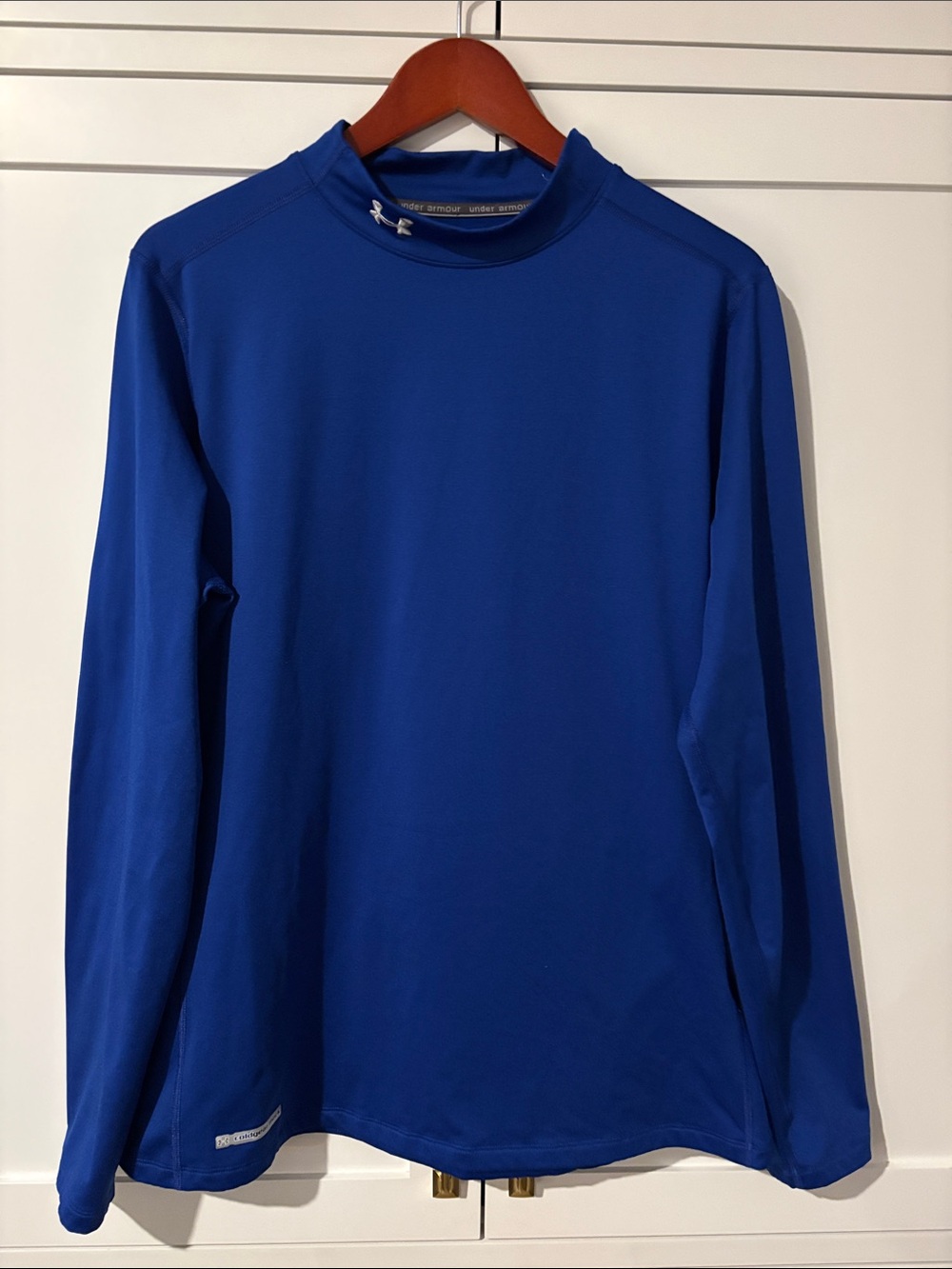 Under Armour Fitted Cold Gear Long-Sleeve Mock Performance Shirt Blue Size 2XL